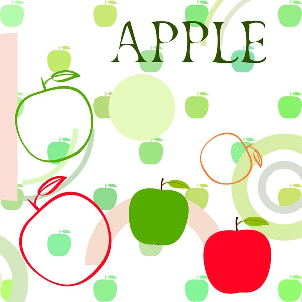 Apple frame vector illustratie. Vector kaart ontwerp met appel en blad. — Stockvector