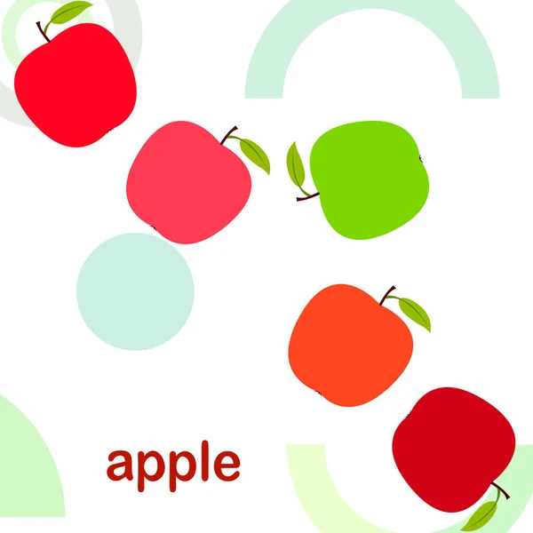 Apple frame vector illustratie. Vector kaart ontwerp met appel en blad. — Stockvector