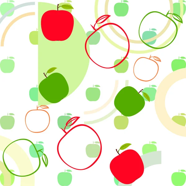 Apple frame vektor illusztráció. Vektor kártya design almával és levéllel. — Stock Vector