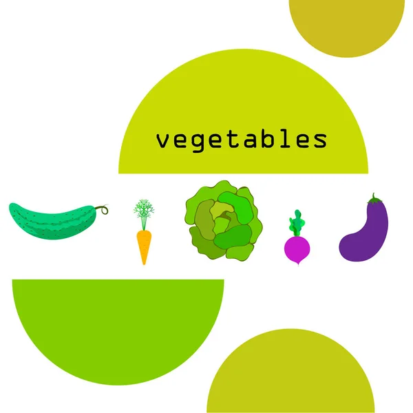 Λάχανο, τεύτλα, καρότο, μελιτζάνα, αγγούρι, φρέσκα λαχανικά. Αφίσα βιολογικών τροφίμων. Σχεδιασμός αγροτικής αγοράς. Ιστορικό διανύσματος. — Διανυσματικό Αρχείο