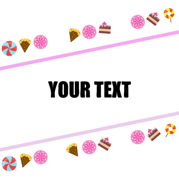 Accueil boulangerie illustration vectorielle de gâteau d'anniversaire, capcake et bonbons. Idée de design pour affiche, cartes et publicité — Image vectorielle