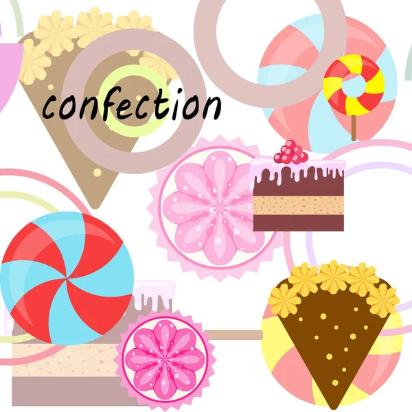 Αρχική εικόνα διάνυσμα αρτοποιείο τούρτα γενεθλίων, capcake και γλυκά. Σχεδιαστική ιδέα για αφίσα, κάρτες και διαφήμιση. — Διανυσματικό Αρχείο