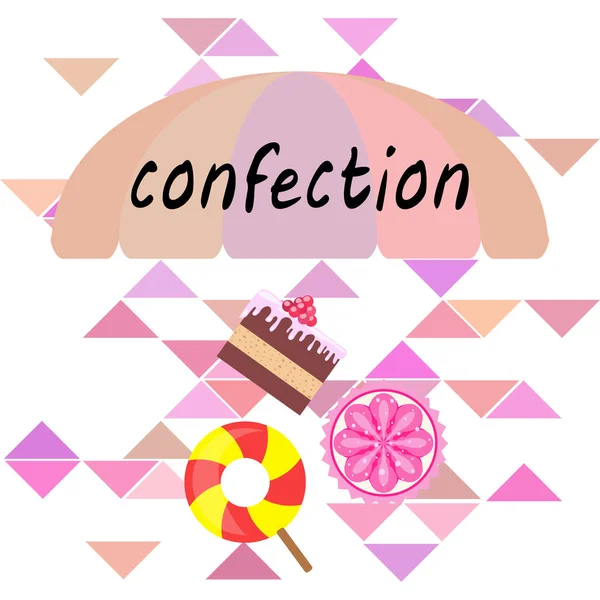 Accueil boulangerie illustration vectorielle de gâteau d'anniversaire, capcake et bonbons. Idée de design pour affiche, cartes et publicité . — Image vectorielle