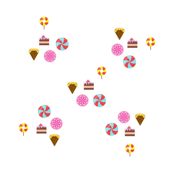 誕生日ケーキ、ケーキ、お菓子のホームベーカリーベクトルイラスト。ポスター、カード、広告のデザインアイデア. — ストックベクタ