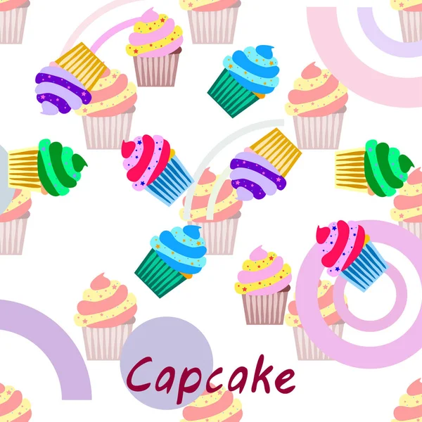 Capcake Backen Sahne Beerensüße Dessert. farbenfrohe Elemente für die Menükollektion von Cafés und Restaurants. Frohe Feiertage — Stockvektor