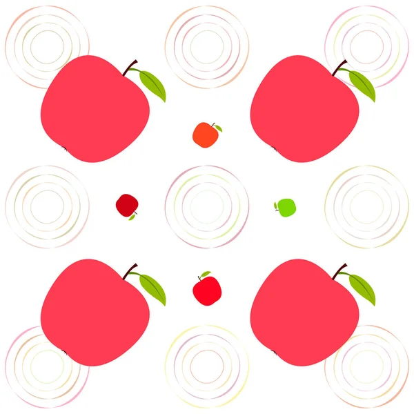 Ilustrace vektoru rámu. Návrh vektorové karty s jablkem a listem. — Stockový vektor