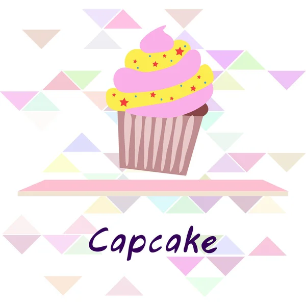 Capcake bakken crème bessen zoetheid dessert. Kleurrijke elementen voor de menuverzameling van cafés en restaurants. Fijne vakantie.. — Stockvector