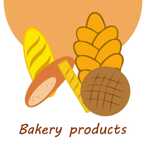 Vector illustration of Bakery Product Food Collection — Stock Vector