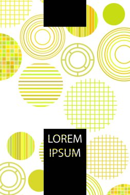 Metin için yeri olan kusursuz vektör geometrik arkaplan. Broşür, davetiye, tebrik kartı, poster tasarımı için soyut yaratıcı konsept. Üst üste binen çoklu renk desenini çember çiz.
