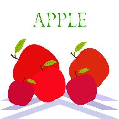 Apple çerçeve vektör illüstrasyon. Elma ve yaprak ile vektör kartı tasarımı.