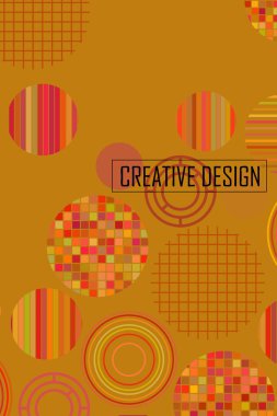 Metin için yeri olan kusursuz vektör geometrik arkaplan. Broşür, davetiye, tebrik kartı, poster tasarımı için soyut yaratıcı konsept. Üst üste binen çoklu renk desenini çember çiz.