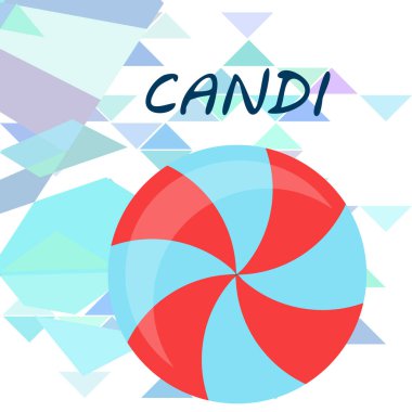 Renkli lolipoplar pastel arka planda düz stil tasarımda. Vektör arkaplan şirin şeker.