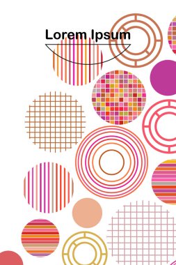Metin için yeri olan kusursuz vektör geometrik arkaplan. Broşür, davetiye, tebrik kartı, poster tasarımı için soyut yaratıcı konsept. Üst üste binen çoklu renk desenini çember çiz.