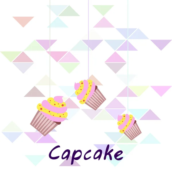 Capcake bakken crème bessen zoetheid dessert. Kleurrijke elementen voor de menuverzameling van cafés en restaurants. Fijne vakantie. — Stockvector