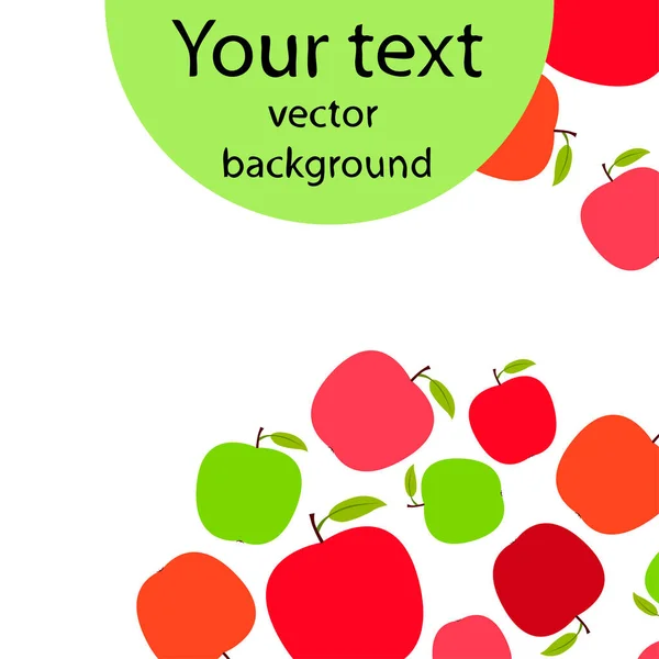 Apfelrahmenvektorillustration. Vektorkartendesign mit Apfel und Blatt. — Stockvektor
