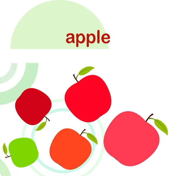 Apple frame vector illustratie. Vector kaart ontwerp met appel en blad. — Stockvector