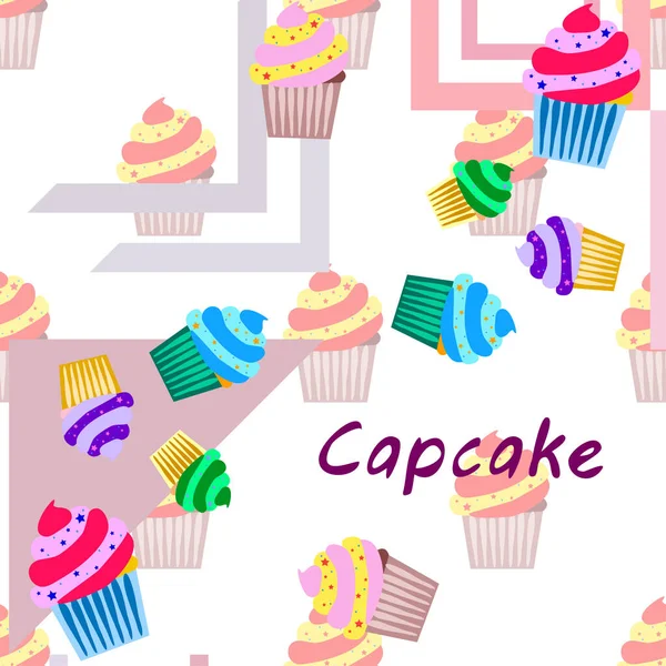 Capcake Backen Sahne Beerensüße Dessert. farbenfrohe Elemente für die Menükollektion von Cafés und Restaurants. Frohe Feiertage. — Stockvektor