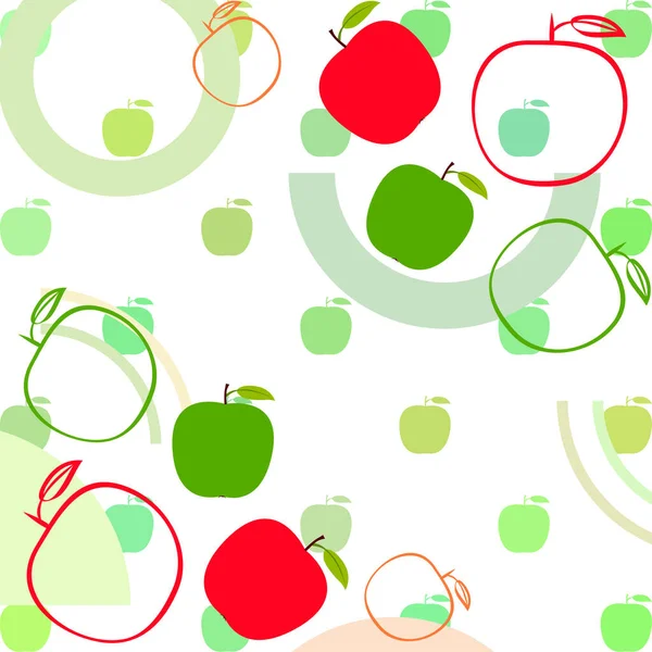 Ilustracja wektorowa ramki Apple. Projekt karty wektorowej z jabłkiem i liściem. — Wektor stockowy