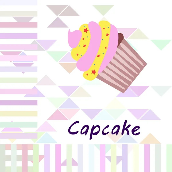Capcake bagning fløde bær sødme dessert. Farverige elementer til menusamlingen af cafeer og restauranter. glædelig ferie . – Stock-vektor