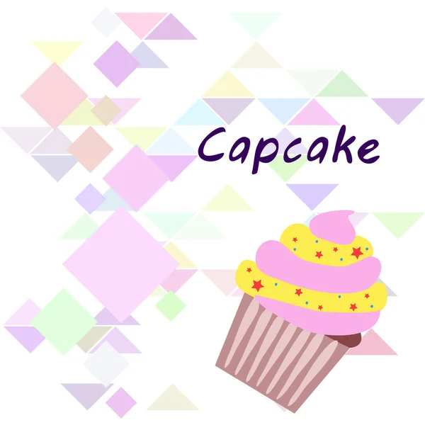 Capcake hornear crema de bayas dulzura postre. Elementos coloridos para la colección de menús de cafés y restaurantes. Felices vacaciones. . — Vector de stock