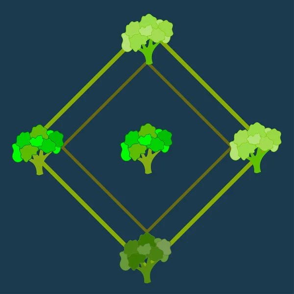 Brokolice, čerstvá zelenina. Ekologický plakát s jídlem. Návrh farmářského trhu. Pozadí vektoru. — Stockový vektor