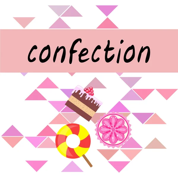 Hem bageri vektor illustration av födelsedagstårta, capcake och sötsaker. Design idé för affisch, kort och reklam. — Stock vektor