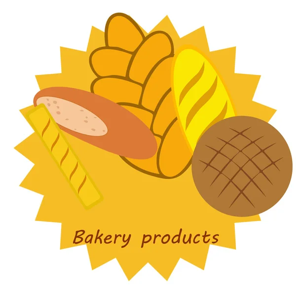 Vector illustration of Bakery Product Food Collection — Stock Vector