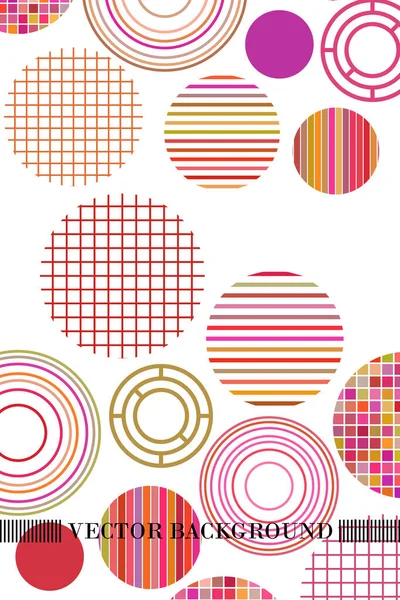 Seamless vector geometric background with place for text. Abstract creative concept for flyer, invitation, greeting card, poster design. Circle multicolor overlapping pattern. — Stock Vector