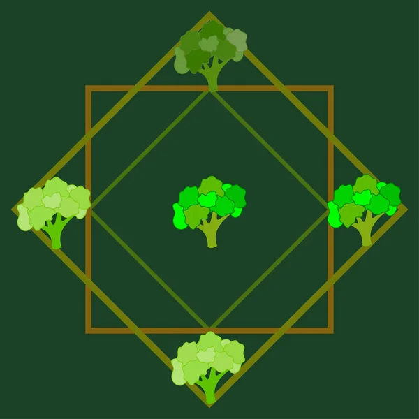 Broccoli, färska grönsaker. Affisch för ekologisk mat. Utformning av jordbruksmarknaden. Vektor bakgrund. — Stock vektor