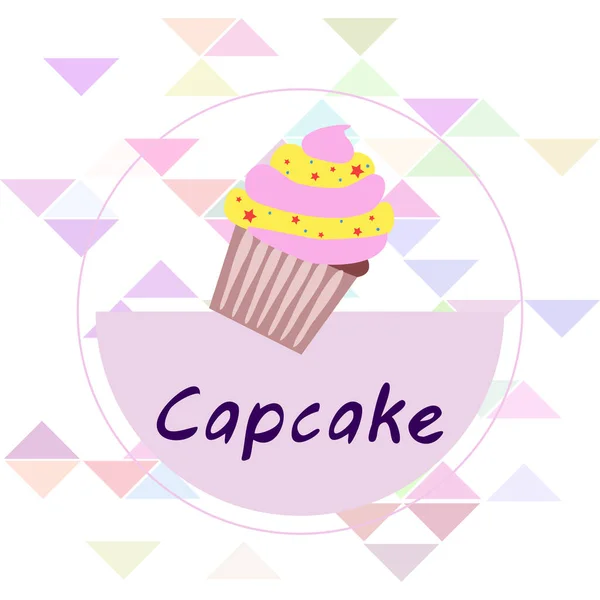 Capcake Backen Sahne Beerensüße Dessert. farbenfrohe Elemente für die Menükollektion von Cafés und Restaurants. Frohe Feiertage. — Stockvektor