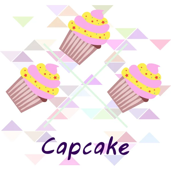 Capcake Backen Sahne Beerensüße Dessert. farbenfrohe Elemente für die Menükollektion von Cafés und Restaurants. Frohe Feiertage — Stockvektor