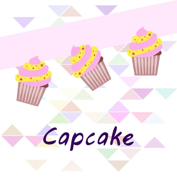 Capcake bakning grädde bär sötma dessert. Färgglada element för menysamlingen av kaféer och restauranger. God fortsättning — Stock vektor