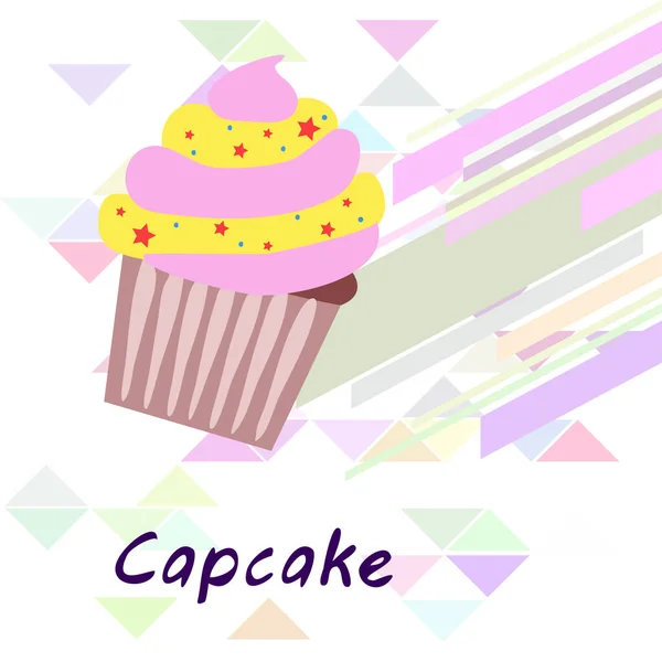 Capcake bakken crème bessen zoetheid dessert. Kleurrijke elementen voor de menuverzameling van cafés en restaurants. Fijne vakantie. — Stockvector