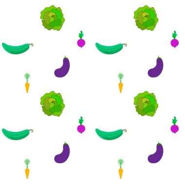 Lahana, pancar, havuç, patlıcan, salatalık, taze sebze. Organik gıda posteri. Çiftçi pazarı tasarımı. Vektör arkaplanı.