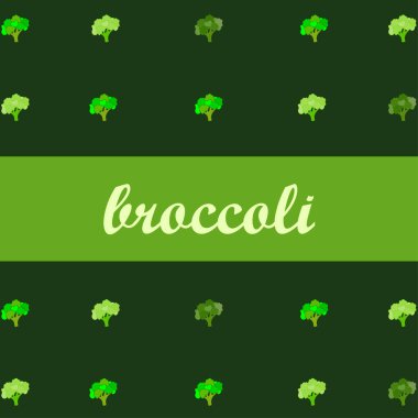 Brokoli, taze sebze. Organik gıda posteri. Çiftçi pazarı tasarımı. Vektör arkaplanı.