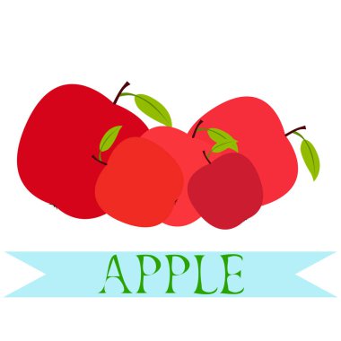 Apple çerçeve vektör illüstrasyon. Elma ve yaprak ile vektör kartı tasarımı.