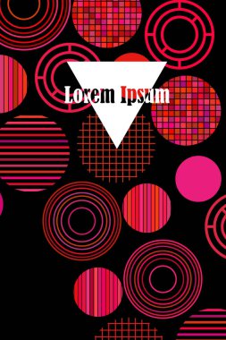 Metin için yeri olan kusursuz vektör geometrik arkaplan. Broşür, davetiye, tebrik kartı, poster tasarımı için soyut yaratıcı konsept. Üst üste binen çoklu renk desenini çember çiz.