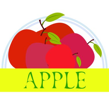 Apple çerçeve vektör illüstrasyon. Elma ve yaprak ile vektör kartı tasarımı.