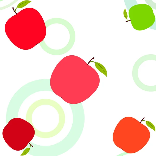 Illustrazione vettoriale cornice Apple. Scheda vettoriale con mela e foglia . — Vettoriale Stock