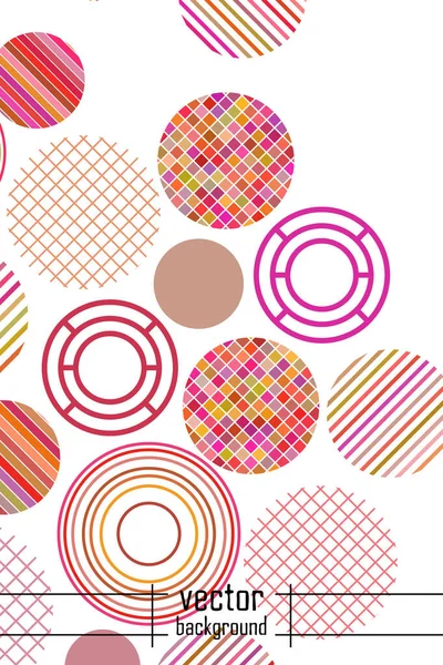 Fond géométrique vectoriel sans couture avec place pour le texte. Concept créatif abstrait pour flyer, invitation, carte de vœux, poster design. Cercle multicolore motif de chevauchement . — Image vectorielle