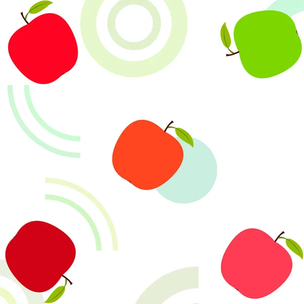 Illustration vectorielle de cadre Apple. Conception de carte vectorielle avec pomme et feuille . — Image vectorielle