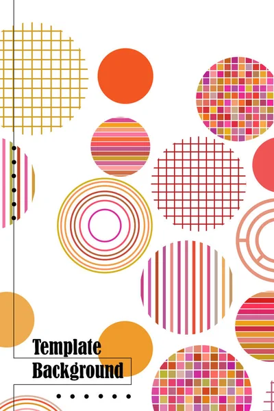 Nahtloser vektorgeometrischer Hintergrund mit Platz für Text. abstraktes, kreatives Konzept für Flyer, Einladung, Grußkarte, Plakatgestaltung. Kreis mehrfarbige überlappende Muster. — Stockvektor