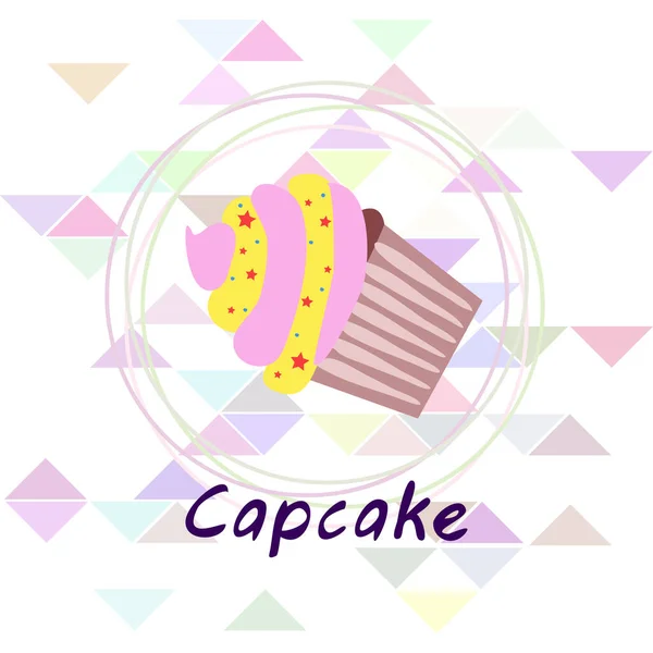 Capcake hornear crema de bayas dulzura postre. Elementos coloridos para la colección de menús de cafés y restaurantes. Felices vacaciones. — Archivo Imágenes Vectoriales