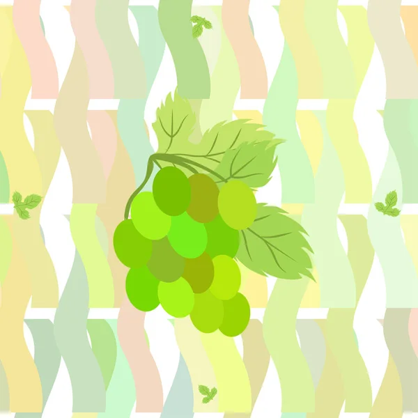 葡萄与叶子。 设计的矢量要素 — 图库矢量图片
