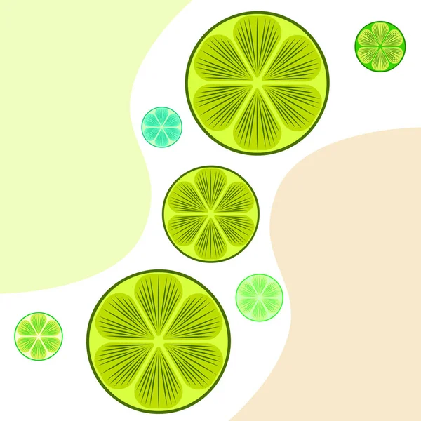 Demi vert et trancher la lime. Illustration vectorielle, fond. — Image vectorielle