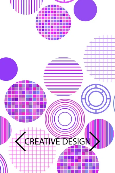 Fondo geométrico vectorial sin fisuras con lugar para el texto. Concepto creativo abstracto para volante, invitación, tarjeta de felicitación, diseño de póster. Círculo multicolor patrón superpuesto . — Vector de stock