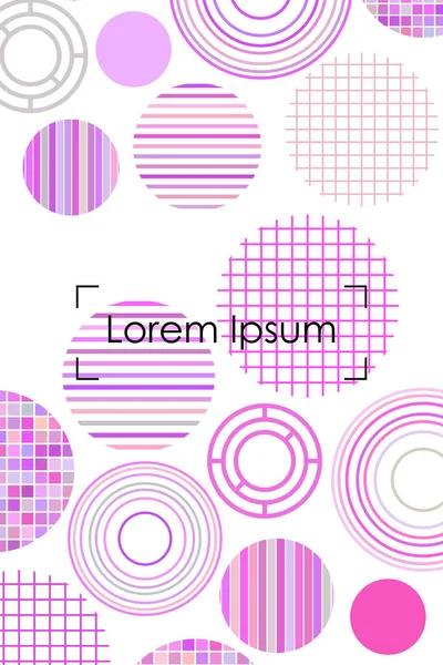 Seamless vector geometric background with place for text. Abstract creative concept for flyer, invitation, greeting card, poster design. Circle multicolor overlapping pattern. — Stock Vector