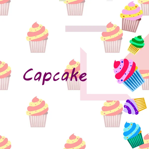 Capcake Backen Sahne Beerensüße Dessert. farbenfrohe Elemente für die Menükollektion von Cafés und Restaurants. Frohe Feiertage. — Stockvektor