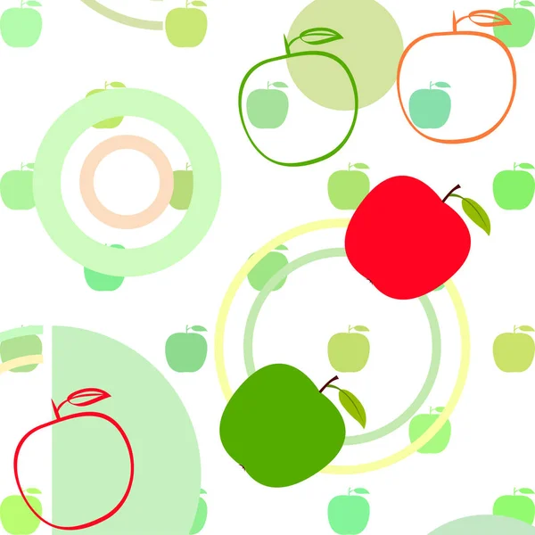 Illustration vectorielle de cadre Apple. Conception de carte vectorielle avec pomme et feuille . — Image vectorielle