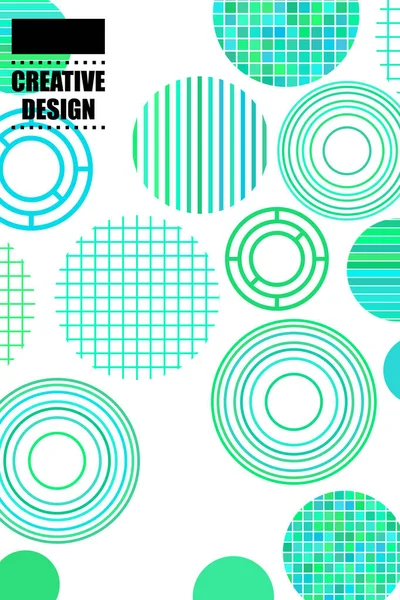 Fond géométrique vectoriel sans couture avec place pour le texte. Concept créatif abstrait pour flyer, invitation, carte de vœux, poster design. Cercle multicolore motif de chevauchement . — Image vectorielle